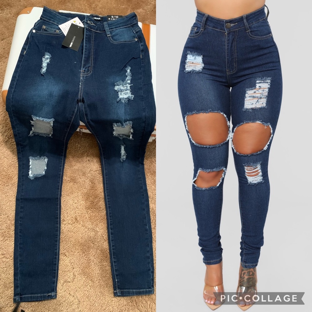 High rise dark denim jeans, size 9/10